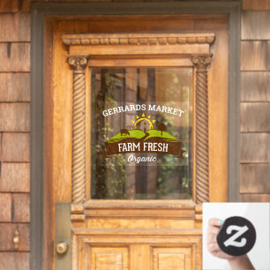 Customise Farm Fresh Organic Small Business Window Cling