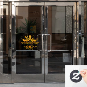 Customise Faux Gold Glitter Hair Salon And Spa Window Cling
