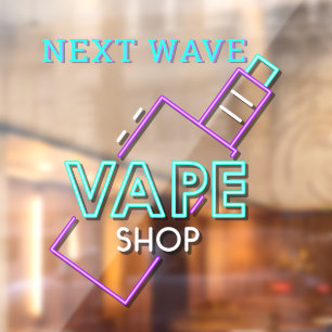 Customise Faux Neon Vape Shop Business Window Cling