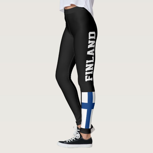 Customise Finland National Flag Leggings (Left)