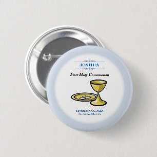 Customise, First Communion Body and Blood 6 Cm Round Badge