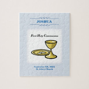 Customise, First Communion Body and Blood, Blue Jigsaw Puzzle