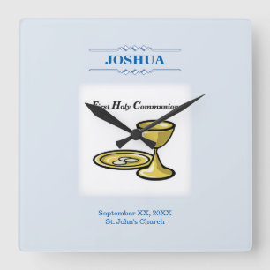 Customise, First Communion Body and Blood Square Wall Clock