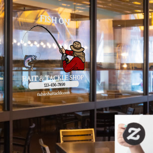 Customise Fishing Bait and Tackle Shop Business Window Cling