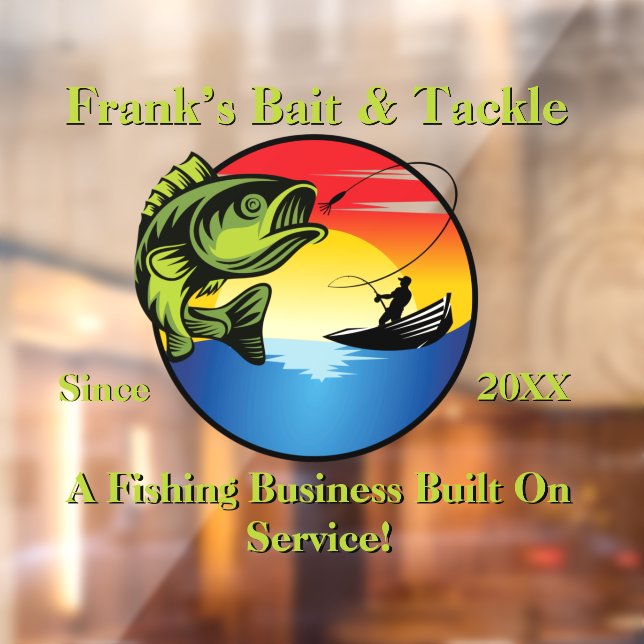 Customise Fishing Bait Tackle Shop Front  Window Cling (Sheet 2)