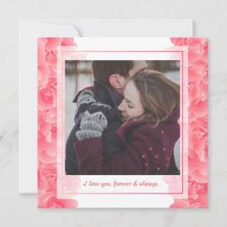 Customise floral Happy Valentine's Day 1 Photo Invitation