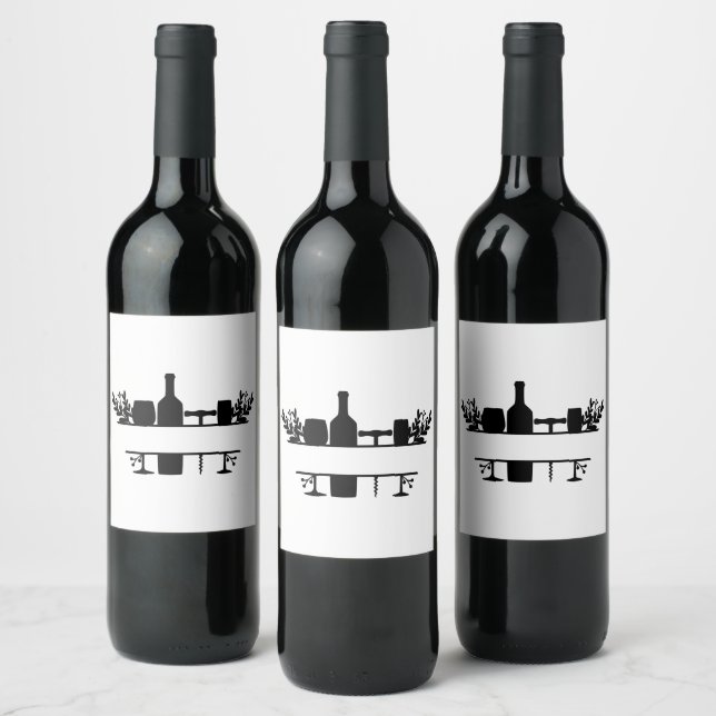 Customise Floral Wine Split Frame Label (Bottles)