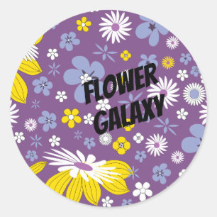 Customise Flower Galaxy Classic Round Sticker
