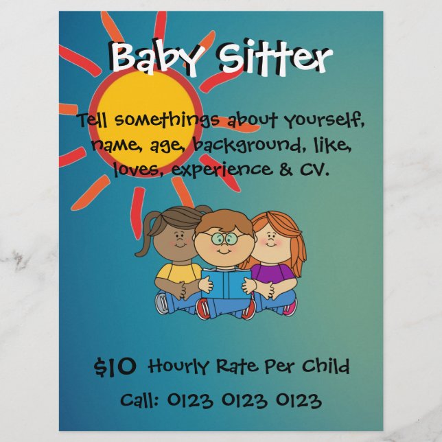 Customise Flyers - Baby Sitter (Front)
