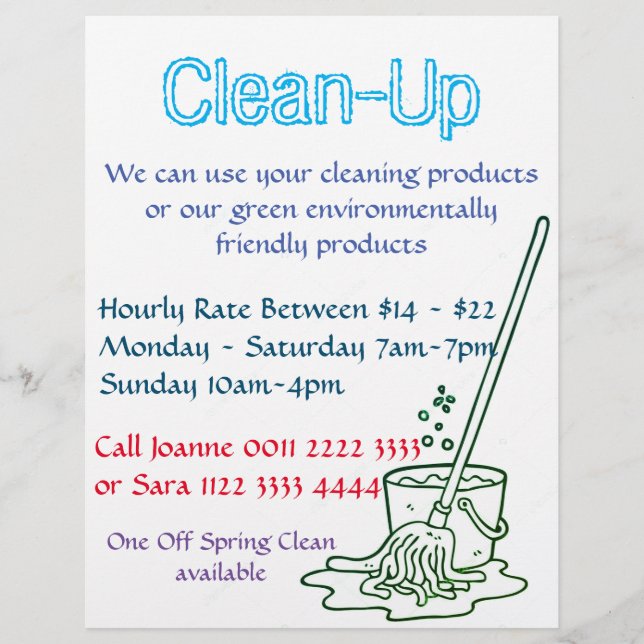 Customise Flyers - Cleaning Service (Front)