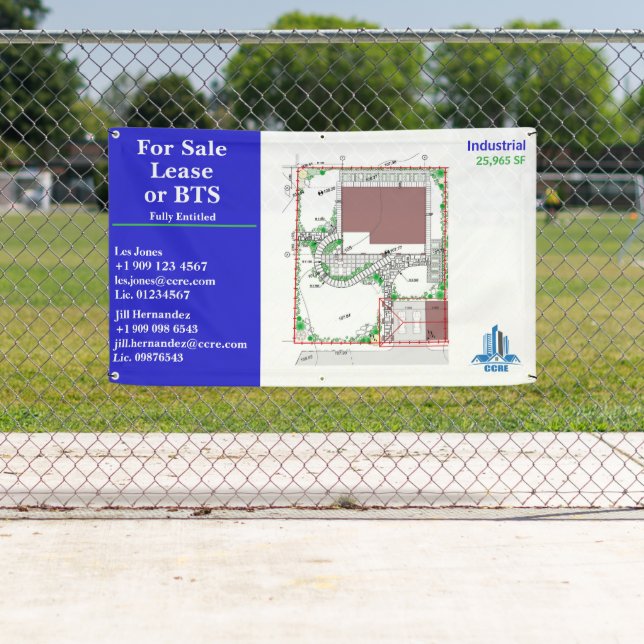 Customise For Sale Lease or BTS Site Drawing Logo Banner (Insitu)