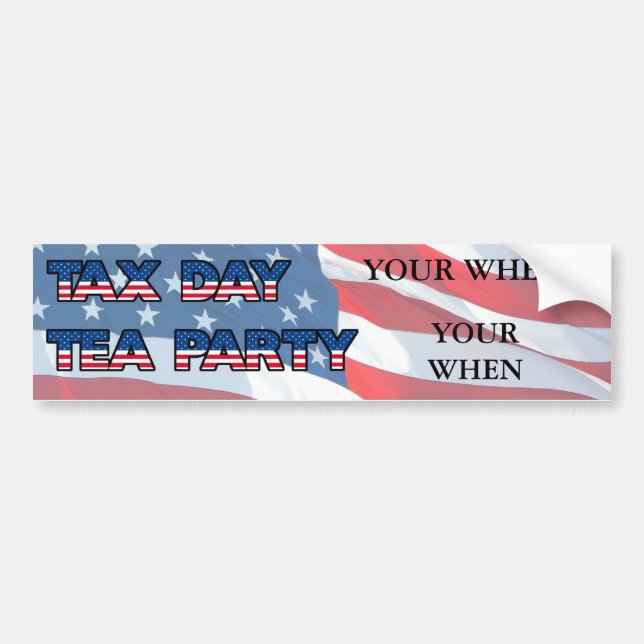 Customise For Your Tea Party Site Bumper Sticker (Front)