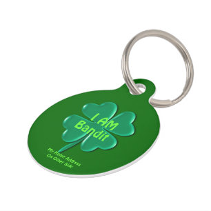 Customise-"Four Leaf Clover" I am Lost Pet Tag