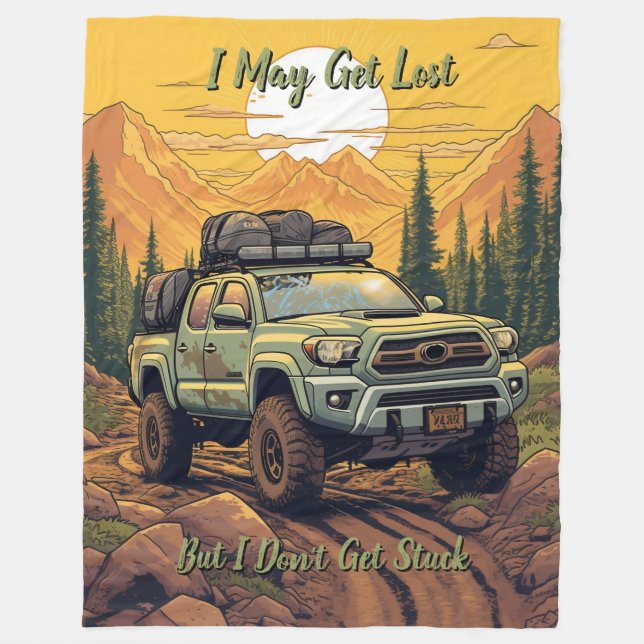 Customise Four Wheel Drive Camping Adventure Fleece Blanket (Front)