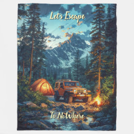 Customise Four Wheel Drive Let's Escape To NoWhere Fleece Blanket