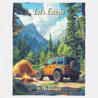 Customise Four Wheel Drive Let's Escape To NoWhere Fleece Blanket