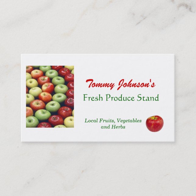 Customise Fresh Produce Vegetable Fruit Market Business Card (Front)
