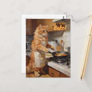 Customise Funny cooking cat Postcard