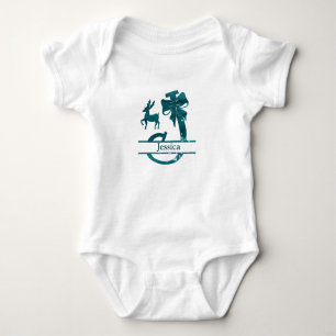 Customise Funny J Christmas Alphabet Baby Bodysuit