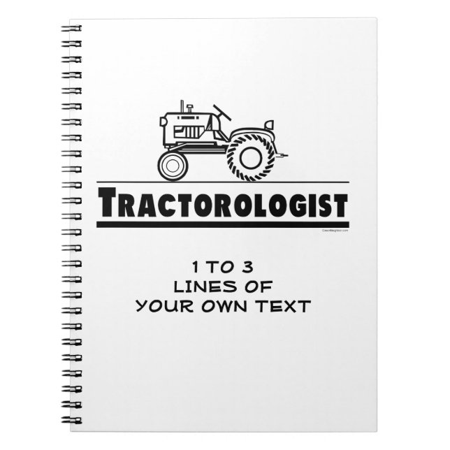 Customise Funny Tractor Notebook (Front)