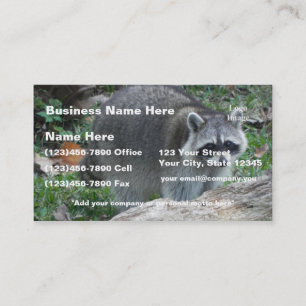 (Customise) Furry Racoon Photo Business Card