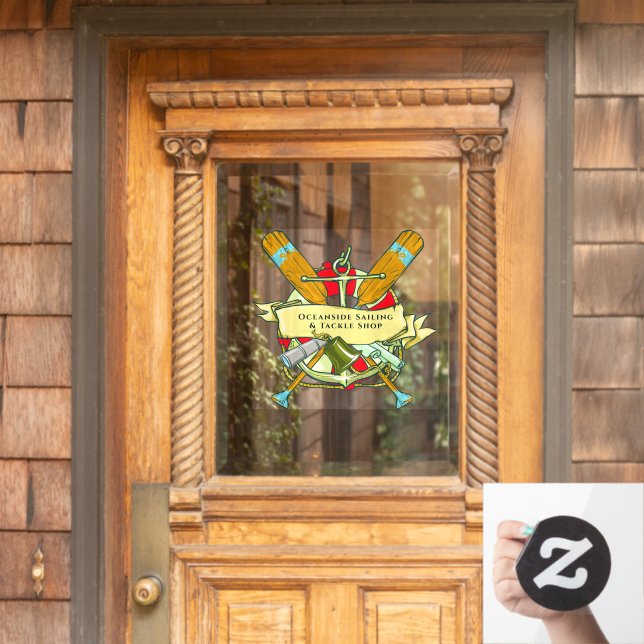 Customise Generic Anchor Oars Nautical Theme  Window Cling (Home Door)