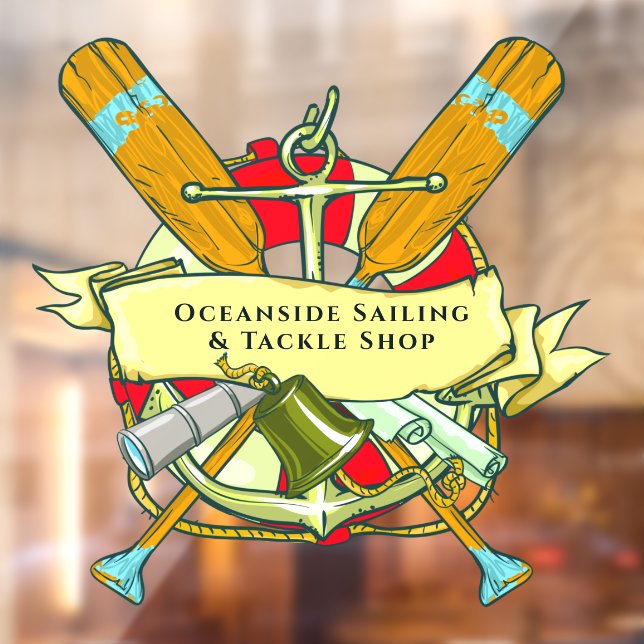 Customise Generic Anchor Oars Nautical Theme Window Cling (Sheet 2)