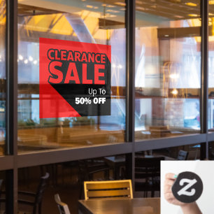Customise Generic Clearance Sale Up To Percent Off Window Cling