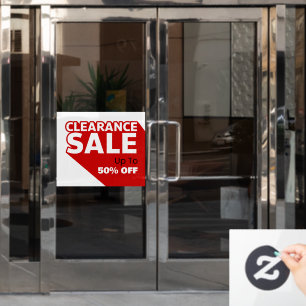 Customise Generic Clearance Sale Up To Percent Off Window Cling