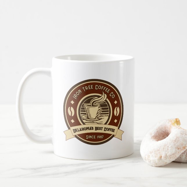 Customise Generic Coffee Shop Rustic Front Coffee Mug (With Donut)