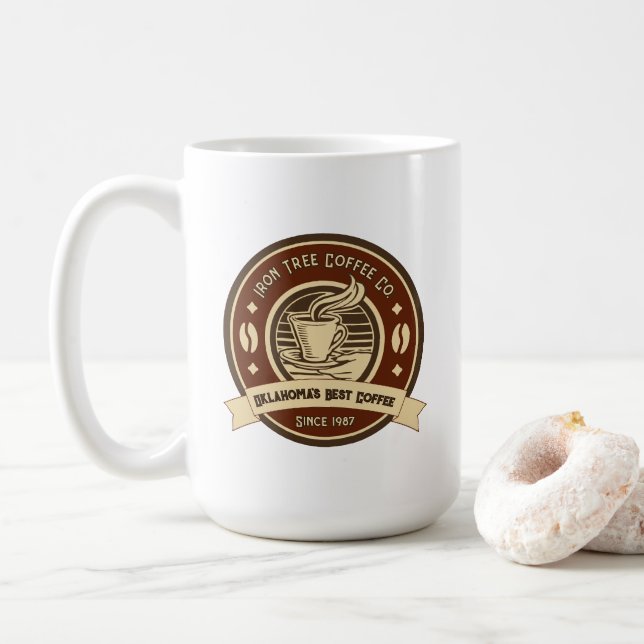 Customise Generic Coffee Shop Rustic Front Mug (With Donut)