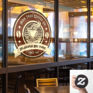 Customise Generic Coffee Shop Rustic Front Window Cling