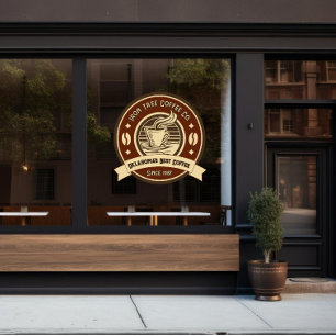 Customise Generic Coffee Shop Rustic Front Window Cling