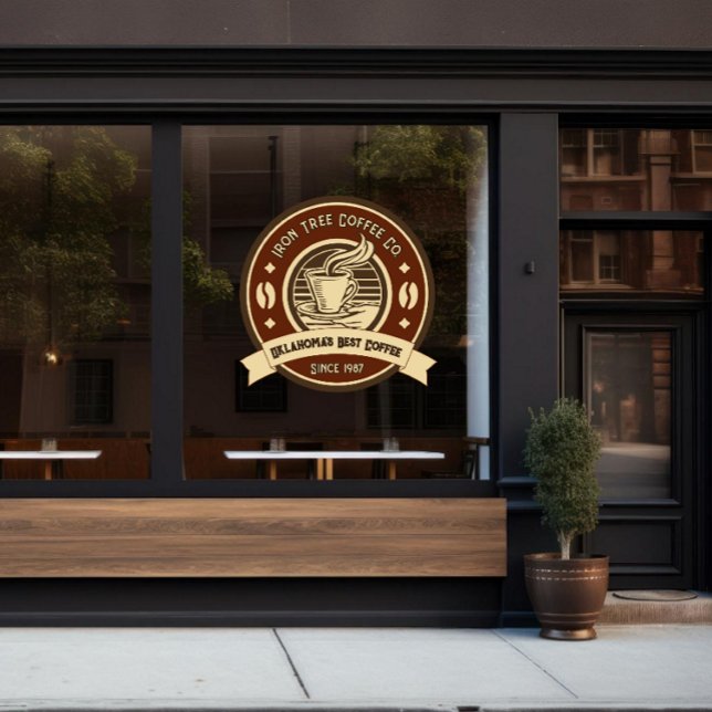 Customise Generic Coffee Shop Rustic Front Window Cling (Creator Uploaded)