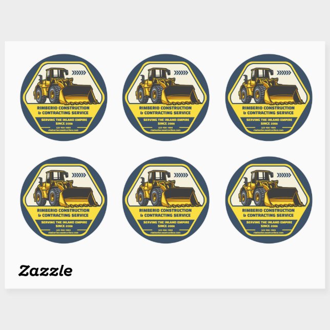 Customise Generic Construction Contracting Busines Classic Round Sticker (Sheet)