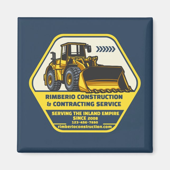 Customise Generic Construction Contracting Busines Magnet (Front)