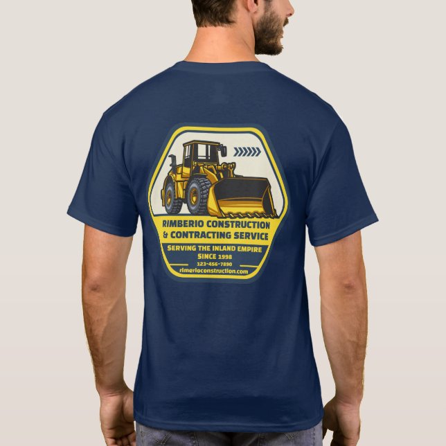 Customise Generic Construction Contracting Busines T-Shirt (Back)