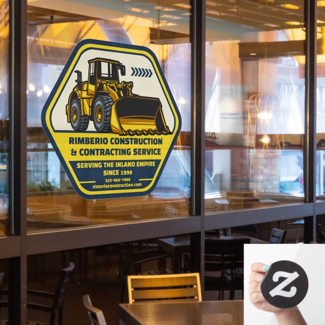 Customise Generic Construction Contracting Busines Window Cling (Restaurant Window)