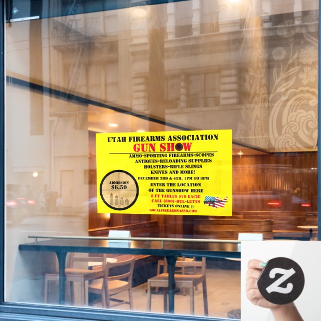 Customise Generic Gun Show Event  Detailed Icon Window Cling (Cafe Window)