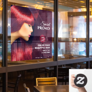 Customise Generic Hair Salon Colour Sale Promo Window Cling