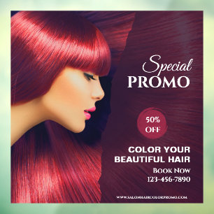 Customise Generic Hair Salon Colour Sale Promo Window Cling