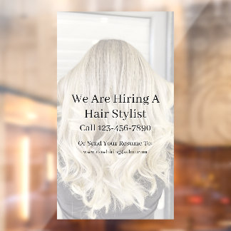 Customise Generic Hair Salon Now Hiring  Window Cling