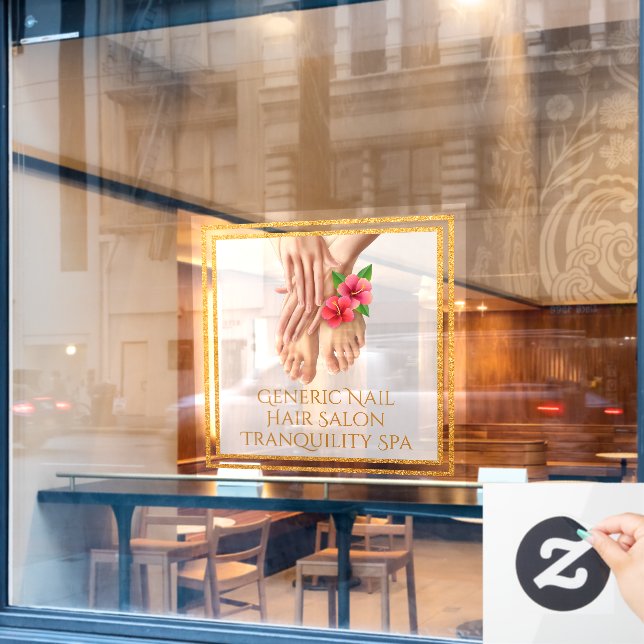 Customise Generic Nail Hair Salon Tranquillity Spa Window Cling (Cafe Window)