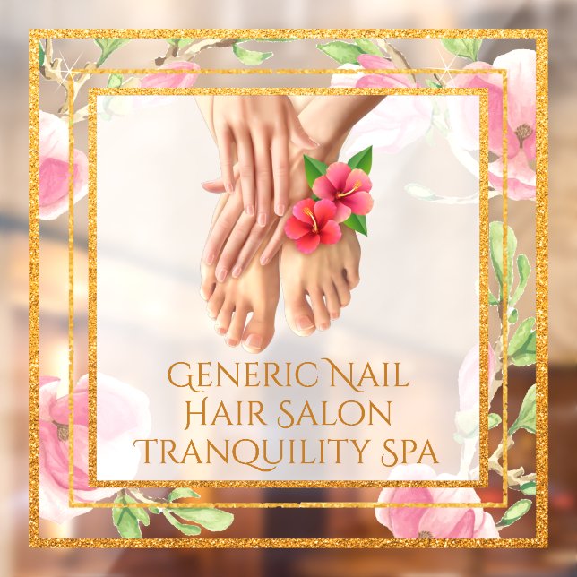 Customise Generic Nail Hair Salon Tranquillity Spa Window Cling (Sheet 2)