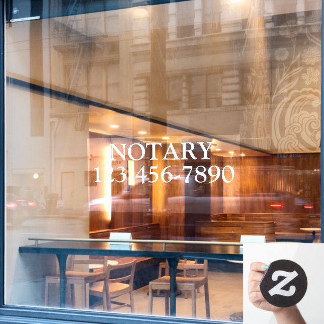 Customise Generic Notary Paralegal Business Window Cling (Cafe Window)
