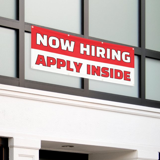 Customise Generic Now Hiring Apply Inside Banner (Outside Building)