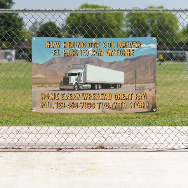 Customise Generic Now Hiring OTR CDL Driver Banner (Insitu)