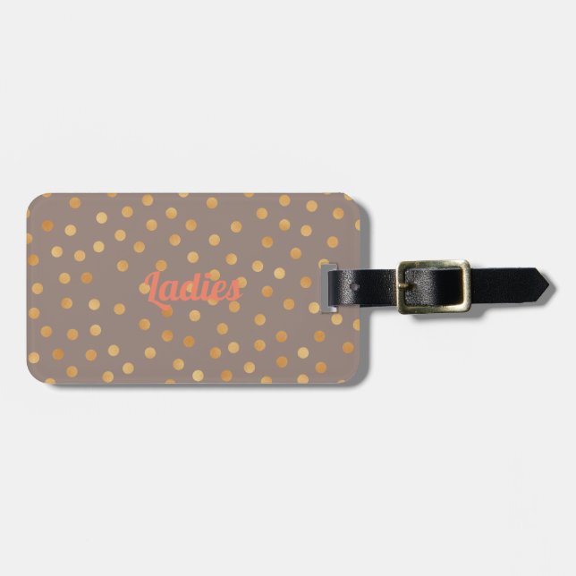 Customise Gold Glitter Luggage Tag (Front Horizontal)