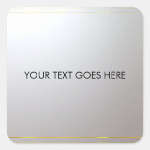 Customise Gold Silver Add Your Text Here Top Square Sticker