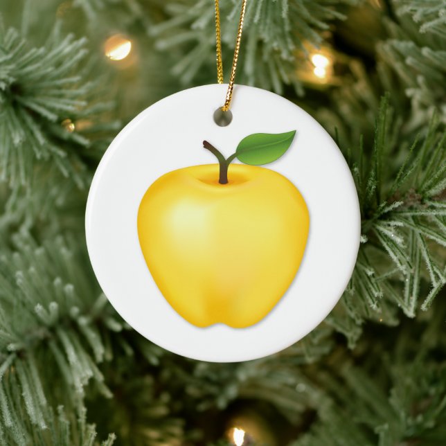 Customise Golden Delicious Apple Ceramic Tree Decoration (Tree)